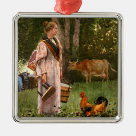 Maid Mjölk (mejerigård) Julgransprydnad Metall