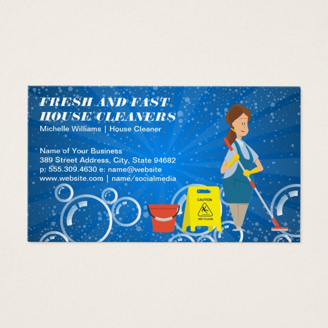 Maid Mopping | Rena tvålbubblor Visitkort (Framsidan)