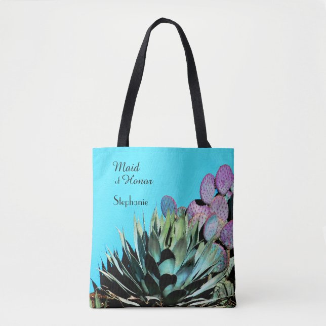Maid of honor, Agave & Cactus Personlig Namn Tygkasse (Framsida)