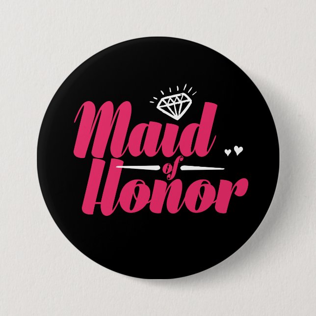 Maid of honor Bachelorette Party Bröllop Button Knapp (Framsida)