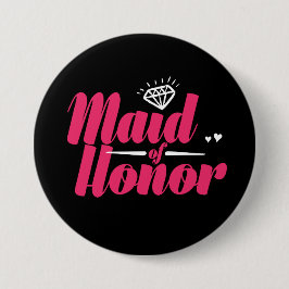 Maid of honor Bachelorette Party Bröllop Button Knapp