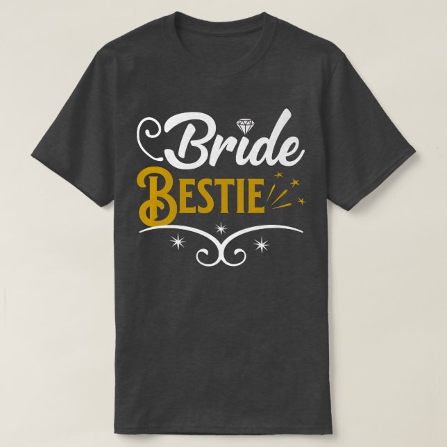 Maid of Honor Bride Bestie Bridal Shower Gifts  T Shirt (Design framsida)