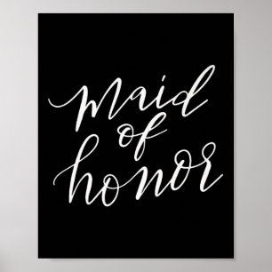 Maid of honor Bride Möhippa Bröllop Groom Funny Gi Poster