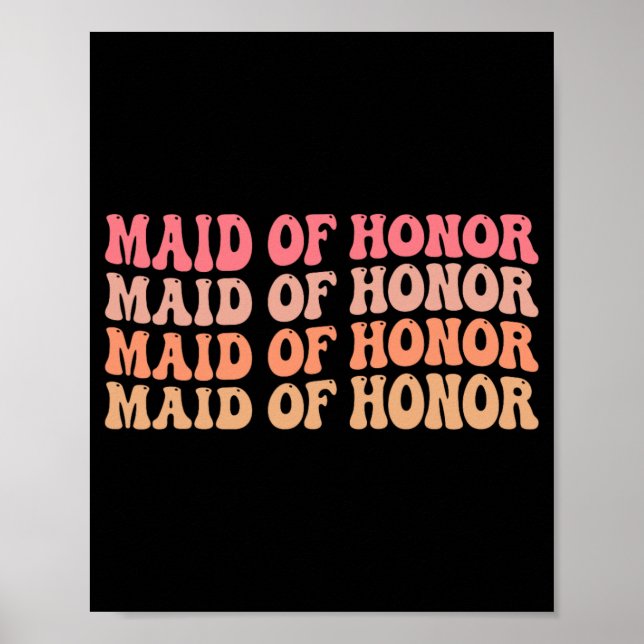 Maid of honor Bridesmaid Bröllop Brudens sida Bach Poster (Framsidan)