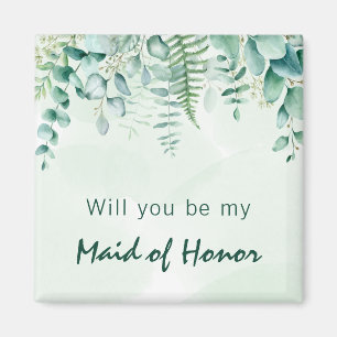 Maid of honor bridesmaid eucalyptus greenery magnet