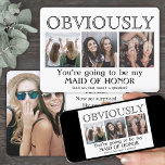 Maid of honor Bridesmaid Frieri Funny Inbjudningar<br><div class="desc">Ett tänkbart sätt att be din vän att din speciella dag är att ge henne en snyggt anpassad fotokollage-gåva som hon kan spara som en keepsaké. Den här chicen är ett modernt frieri inbjudningskort en elegant att säga "kommer du att vara min maid of honor / bridesmaid?" Alla bilder och...</div>