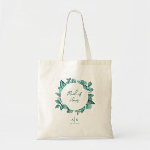 Maid of honor, Bridesmaid, Teal Greenery Bröllop Tygkasse