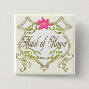 Maid of honor Bröllop Badges Knapp