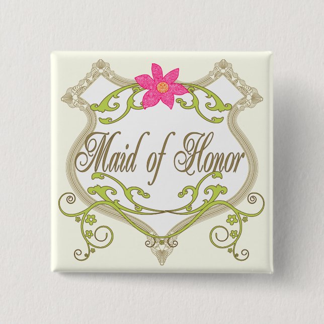 Maid of honor Bröllop Badges Knapp (Framsida)