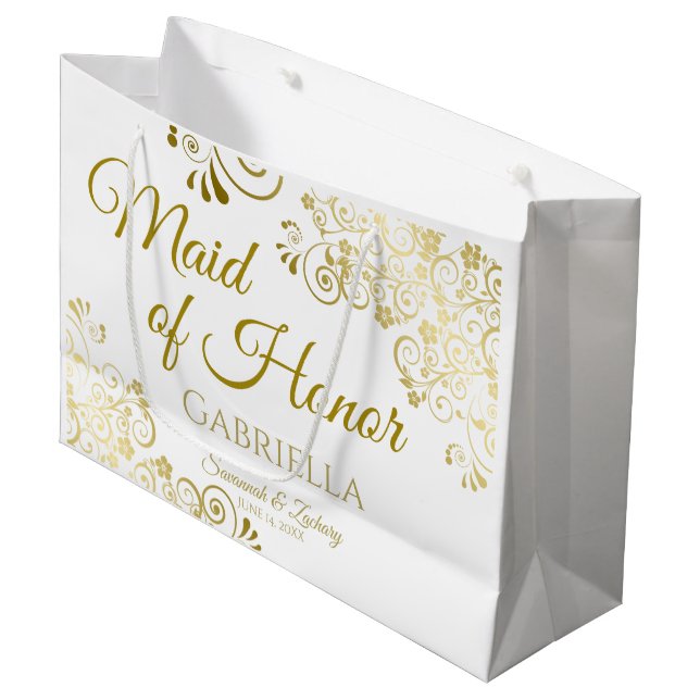 Maid of honor Bröllop Gift Bag - stor (Framsidan Vinklad)