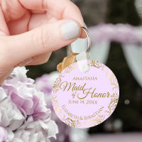 Maid of honor Bröllop Gift Guld Frills på Lilac