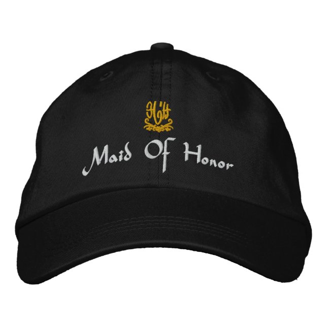 Maid of honor Bröllop I Brown Broderad Keps (Framsida)