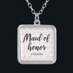 Maid of honor Bröllop Ring Mönster och Namn vid oc Silverpläterat Halsband<br><div class="desc">Maid of honor Bröllop Ring Mönster och Namn Necklace.</div>