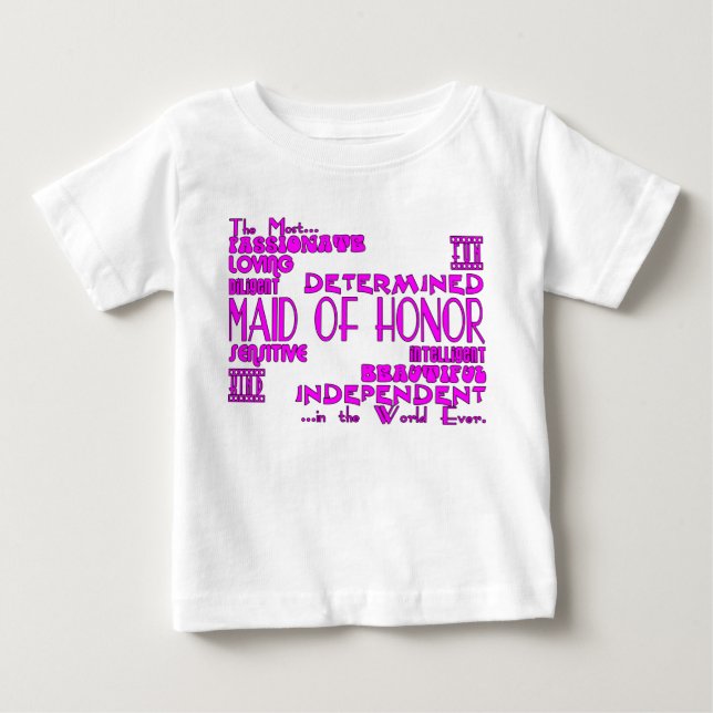 Maid of honor Bröllopsfest Favoriter: Kvaliteter Tee (Framsida)