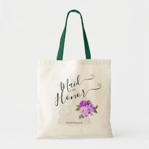 MAID OF HONOR - BRUDENS SIDA - LILA BLOMMOR TYGKASSE