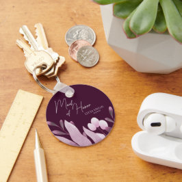 Maid of honor Burgundy Big Lövs Bröllop Gift Nyckelring