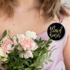 Maid of honor Chic Guld Push Brudens sida Bröllop Knapp