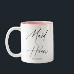 Maid of honor Chic Script Två-Tonad Mugg<br><div class="desc">Maid of honor-presenten har modern manusskrivmanusgrafi.</div>