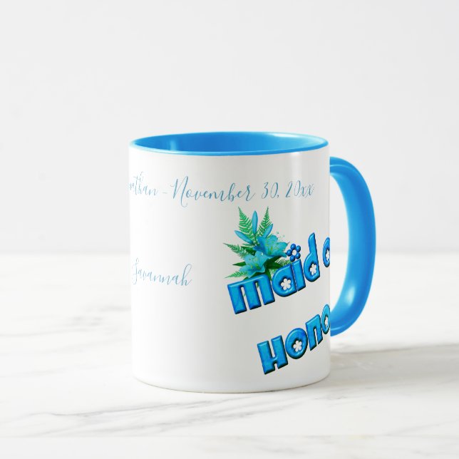 Maid Of Honor Cute Personalized Wedding  Mugg (Framsida höger)