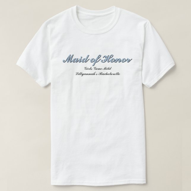 Maid of honor Dusty Blue Bachelorette Matching T Shirt (Design framsida)