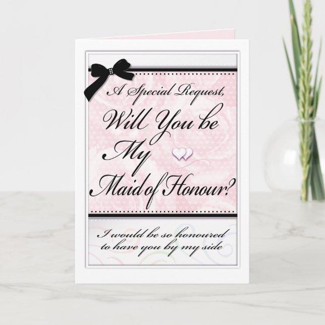 Maid of honor Elegant Ro Heares Loely Bow Kort (Framsida)