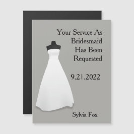 Maid of honor eller Bridesmaid Reminder Magnetisk Inbjudningskort
