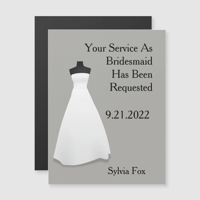 Maid of honor eller Bridesmaid Reminder Magnetisk Inbjudningskort (Fram/baksida)