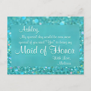 Maid of honor - Emerald Grönt Inbjudan Vykort