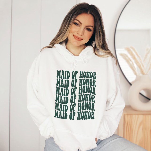 Maid of honor Emerald Grönt Matching Brudens sida T Shirt (Skapare uppladdad)