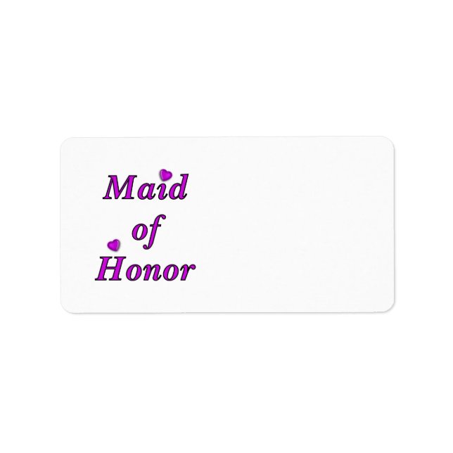 Maid of honor enbart Kärlek Adressetikett (Framsidan)