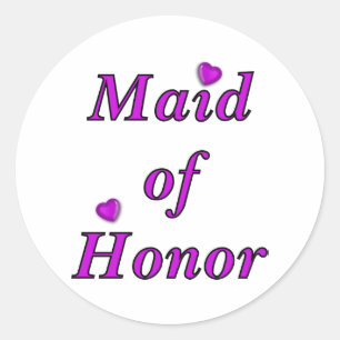 Maid of honor enbart Kärlek Runt Klistermärke