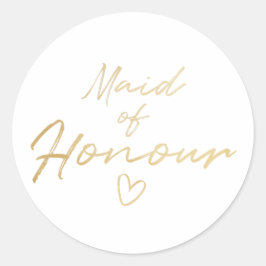 Maid of honor-faux-foliedekal för Guld Runt Klistermärke
