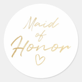 Maid of honor-faux-foliedekal för Guld Runt Klistermärke