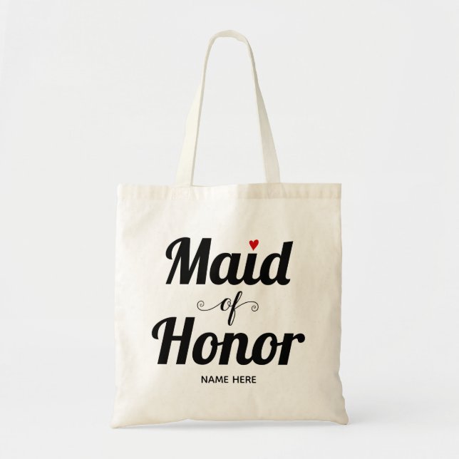 Maid of honor fet typografi bröllop tygkasse (Framsidan)