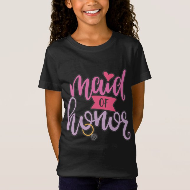 Maid of honor för Bröllopsfest T Shirt (Framsida)