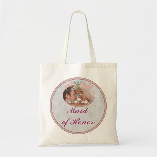 Maid of honor för klassikerbröllopminnen hänger tygkasse (Framsidan)