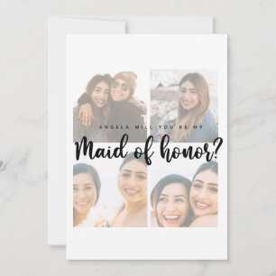 Maid of honor-fotokollage frieri plattkort