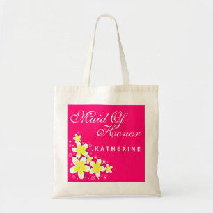 Maid of honor Frangipani Blommigt Budget Tote Bag Tygkasse