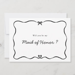 Maid of honor Frieri Cute Bow Heart ram Inbjudningar