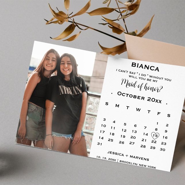 maid of honor frieri elegant-kalender inbjudningar (Skapare uppladdad)
