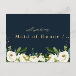 maid of honor frieri elfenbensvit blommigt-kort inbjudan vykort
