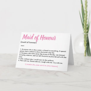 Maid of honor frieri inbjudan