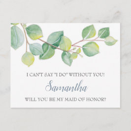 Maid of honor Frieri kort, Greenery Eucalyptus Inbjudningar