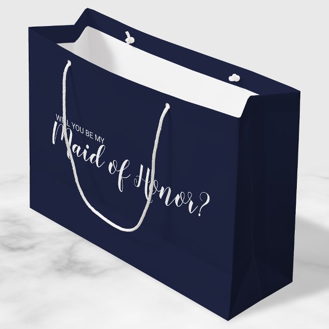 Maid of honor Frieri Modern Script Navy Blue (Skapare uppladdad)