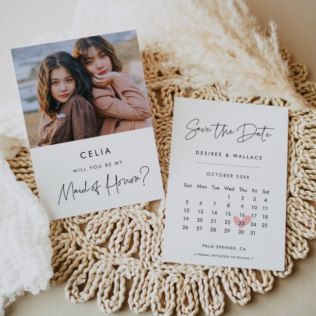 Maid of honor Frieri Spara datumkalender Inbjudningar (Skapare uppladdad)