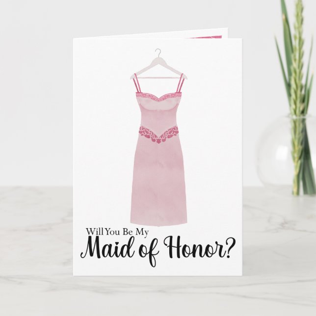 Maid of honor Frieri vattenfärgsfärgdjup Inbjudan (Framsida)