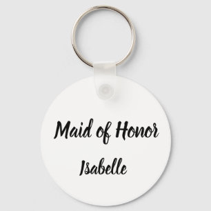 Maid of honor ger skräddarsydda namnpresentationer nyckelring