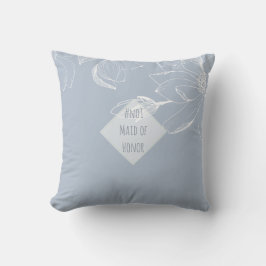 MAID OF HONOR GIFT Dusty Blue White Magnolias Kudde