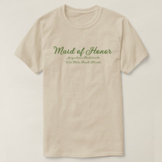 Maid of honor Grönt Beige Bröllopsfest Outfit T Shirt