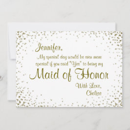 Maid of honor | Guld Confetti Inbjudningar